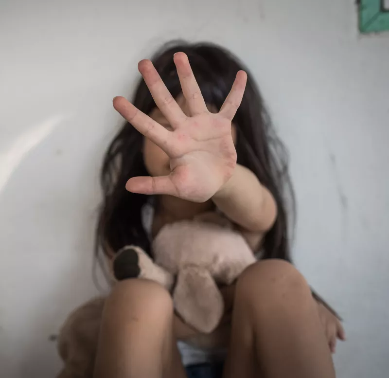 Stop abusing violence. violence, terrified, a fearful child